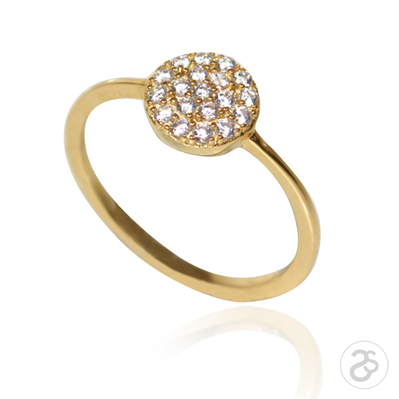 Yellow Gold Vogue Button Ring