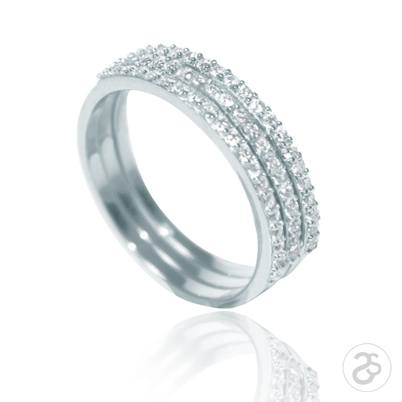 Sterling Silver Stacking Vogue Eternity Rings