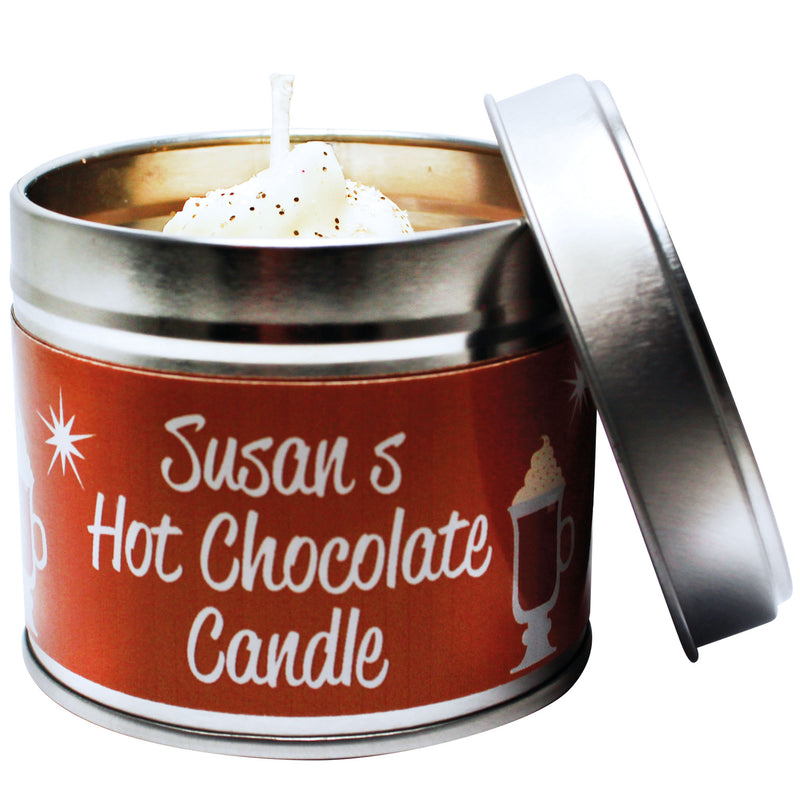 Personalised Hot Chocolate Soya Wax Candle Tin