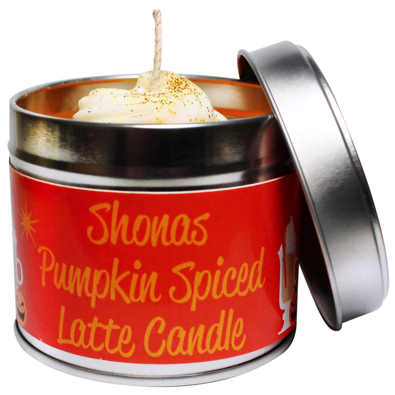 Personalised Spiced Pumkin Latte Soya Wax Candle Tin