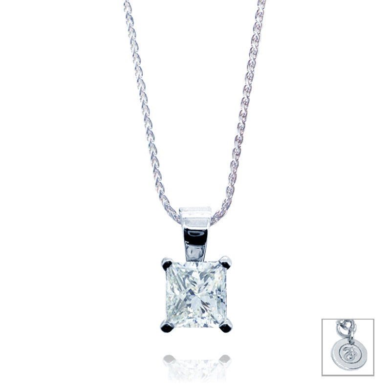 Princess Cut 0.5ct Diamond Pendant