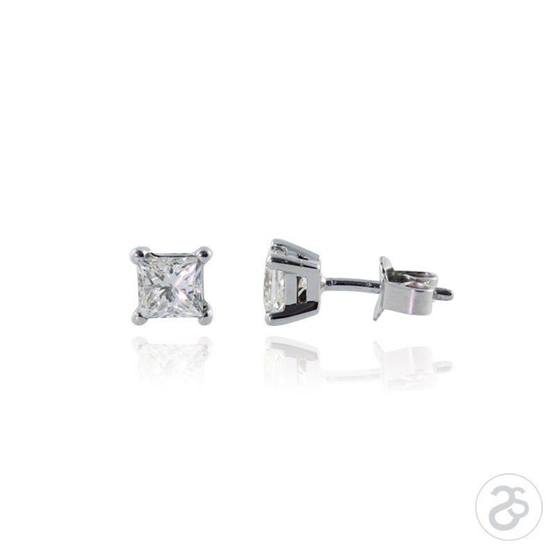 Princess Cut 0.50ct Diamond Earrings