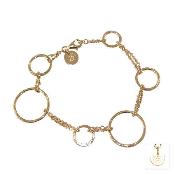 Hammered Rings Of Gold Bracelet