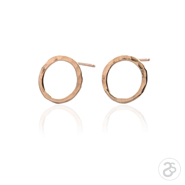 Hammered Rings of Gold Earrings