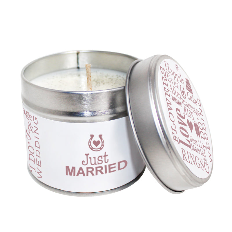 Just Married Soya Wax Candle Tin