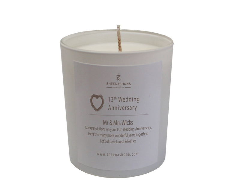 14th Year Ivory Wedding Anniversary Luxury Candle