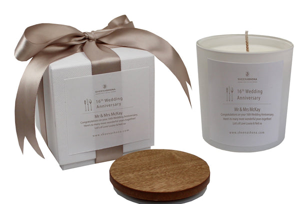 16th Silverware Wedding Anniversary Luxury Candle