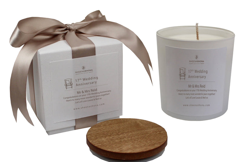 17th Year Furniture Wedding Anniversary Luxury Candle