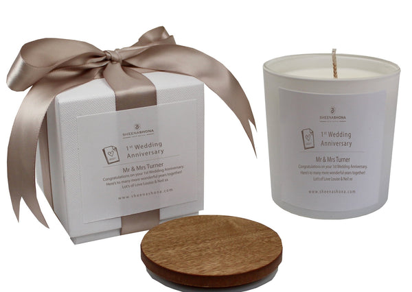 1st Year Paper Wedding Anniversary Luxury Candle
