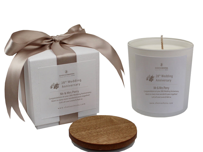 28th Year Orchid Wedding Anniversary Luxury Candle