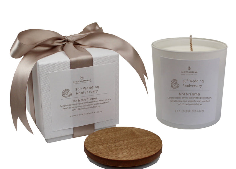 30th Year Peal Wedding Anniversary Luxury Candle