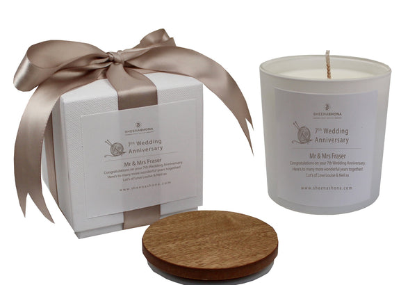 7th Year Wool Wedding Anniversary Luxury Candle