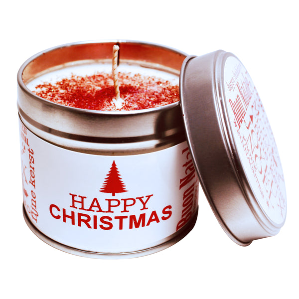 Scandinavia Inspired Happy Christmas Soya Wax Candle Tin