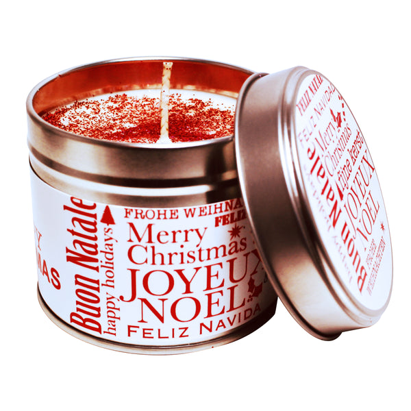 Scandinavia Inspired Happy Christmas Soya Wax Candle Tin