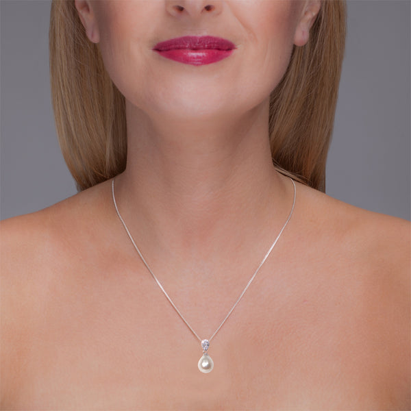 Freshwater Pearl & Pave Cubic Zirconia Aria Pendant