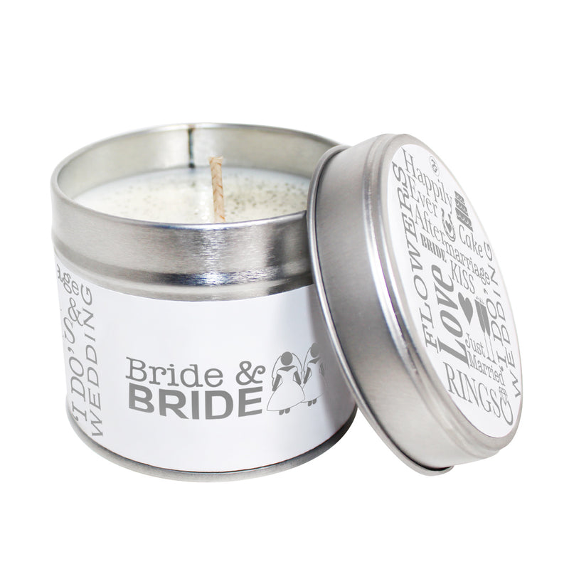 Bride & Bride Wedding Soya Wax Candle Tin