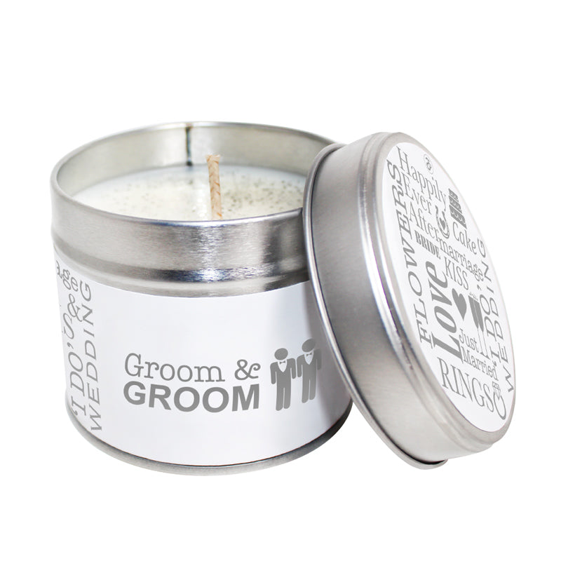 Groom & Groom Wedding Soya Wax Candle Tin