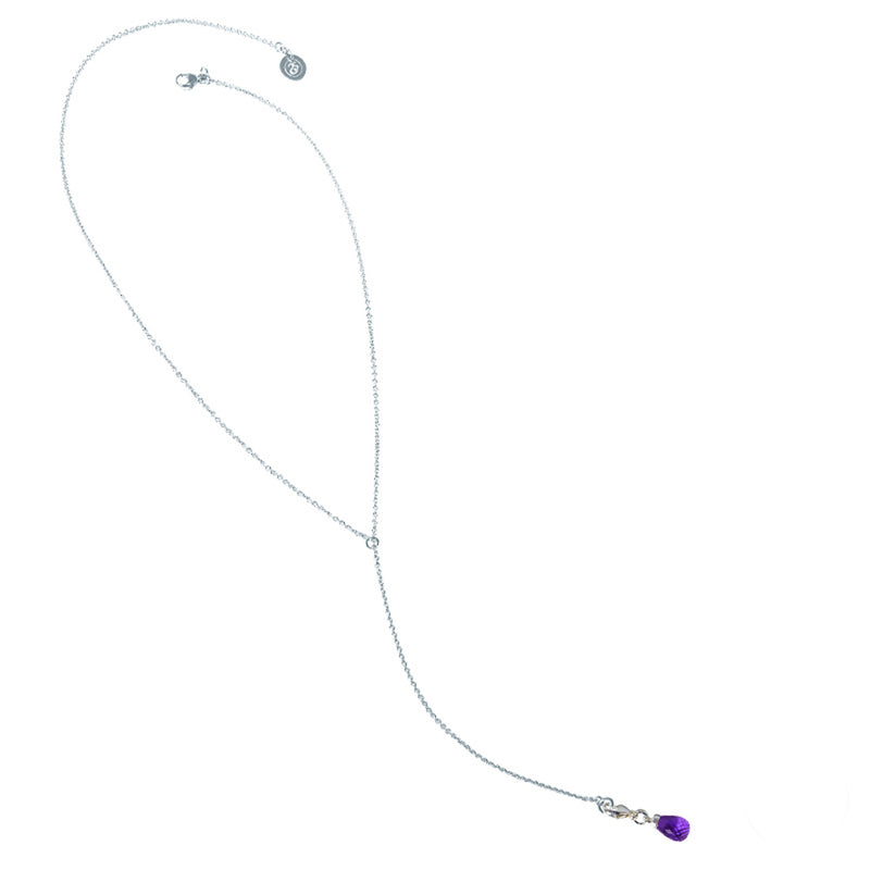 Amethyst & Sterling Silver Lariat Necklace