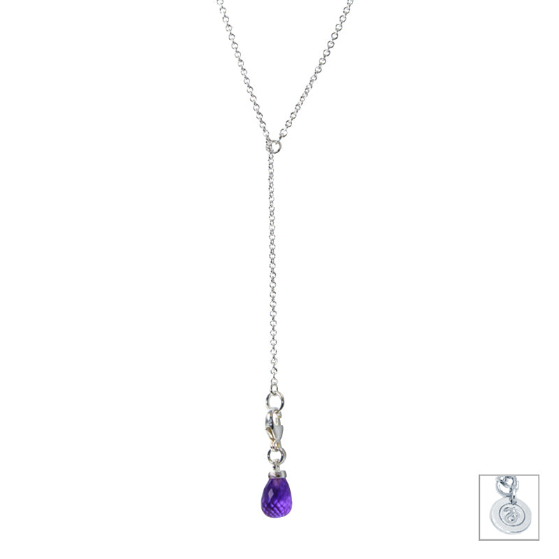 Amethyst & Sterling Silver Lariat Necklace