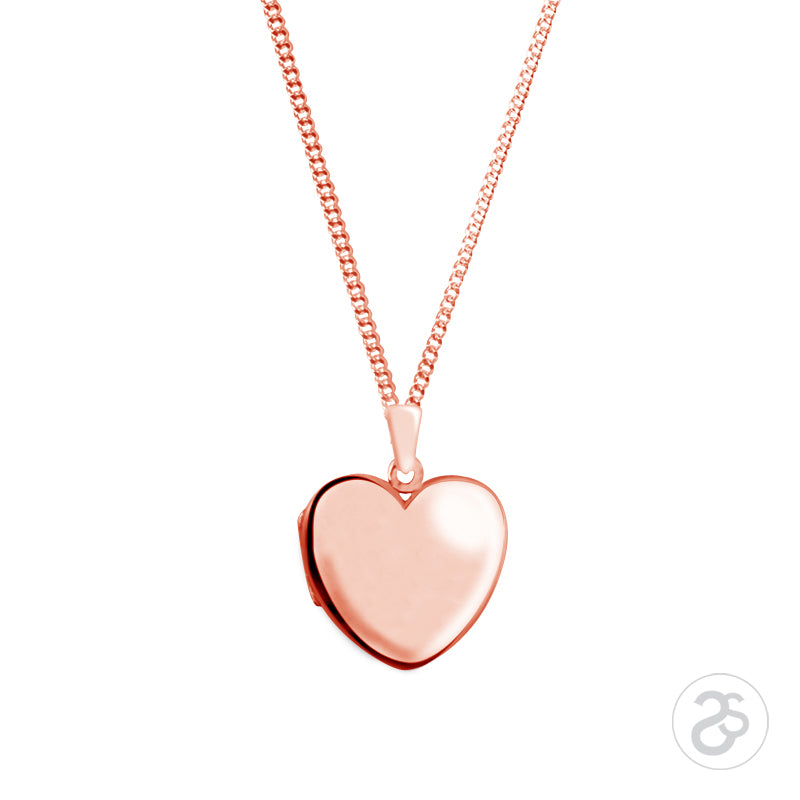 Rose Gold Little Heart Photo Locket & Chain