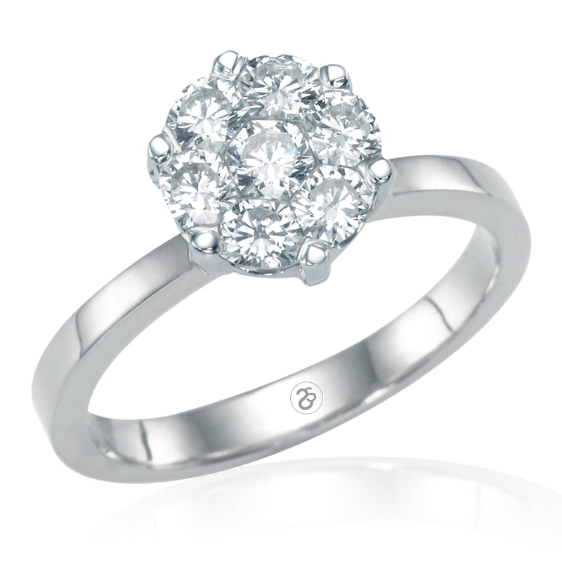 White Gold Elizabeth 1 ct Invisible Set Diamond Ring