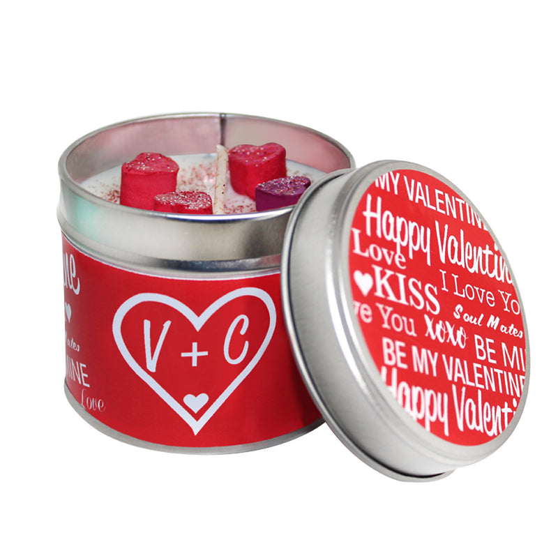 Personalised Initials Valentine's Soya Wax Candle Tin