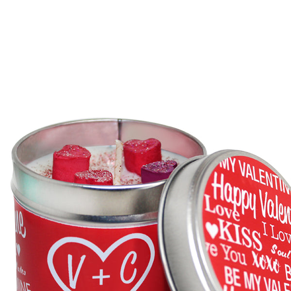 Personalised Initials Valentine's Soya Wax Candle Tin
