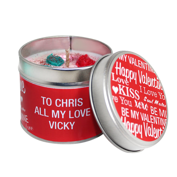 Add Your Own Message Valentine's Soya Wax Candle Tin