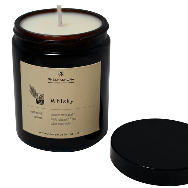 Whisky Soya Wax Apothecary Amber Jar Candle