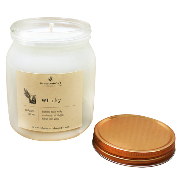 Whisky Scented Soya Wax Honey Jar Candle