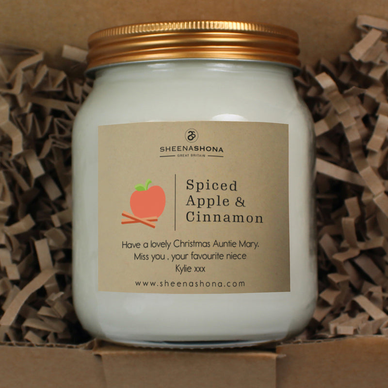 Christmas Spiced Cinnamon & Apple Soya Wax Honey Jar Candle