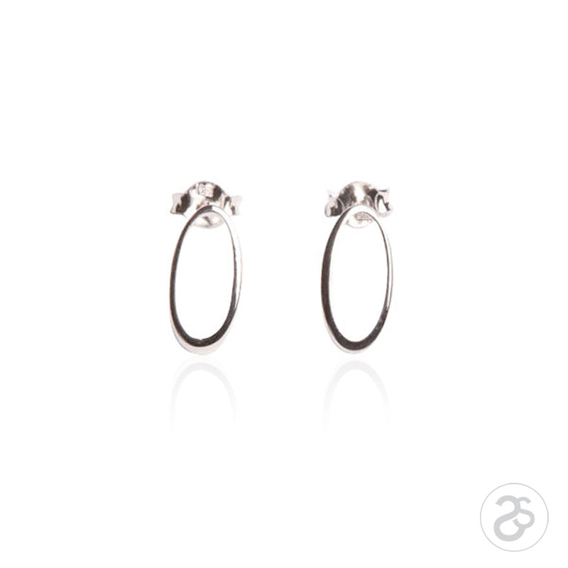 Sterling Silver Ellipse Stud Earrings