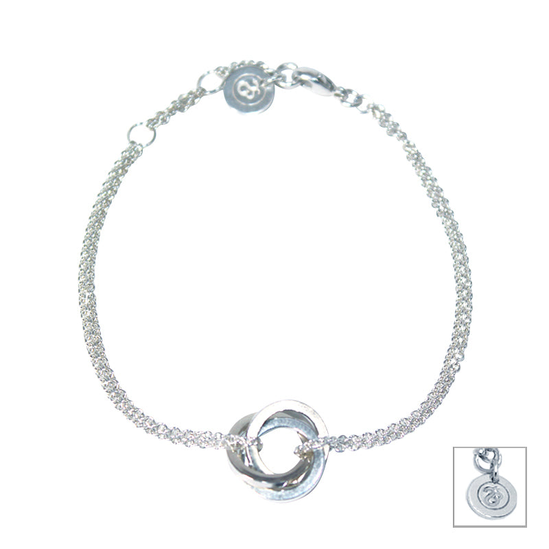 Sterling Silver Interlocking Adjustable Fine Bracelet